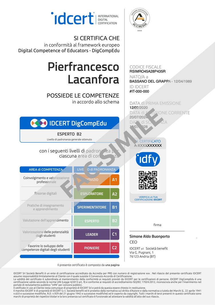 Certificato IDCERT