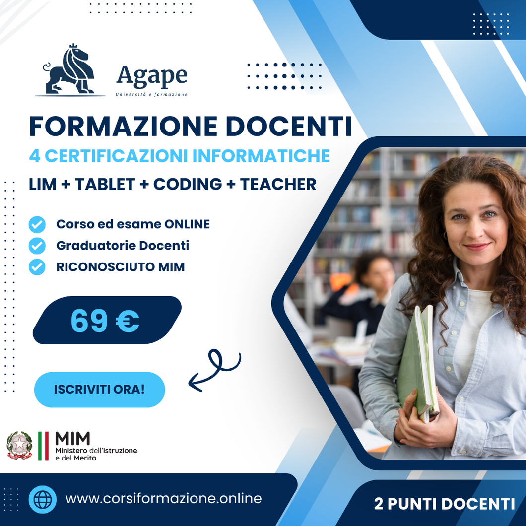 Offerta Pacchetto Corsi 2 Punti Docenti LIM TABLET CODING FORTEACHER